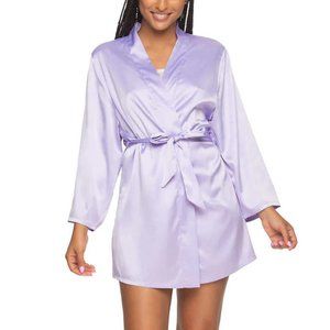 NWT Felina Women's 2 Piece Chemise And Robe Set Purple Floral Size M $75 YY007